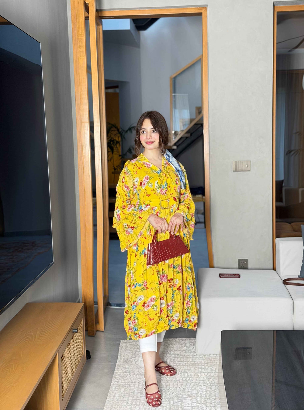 Swiss Leolon Floral Maxi Dress