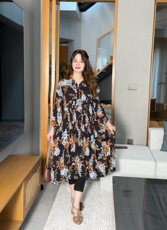 Swiss Leolon Floral Maxi Dress