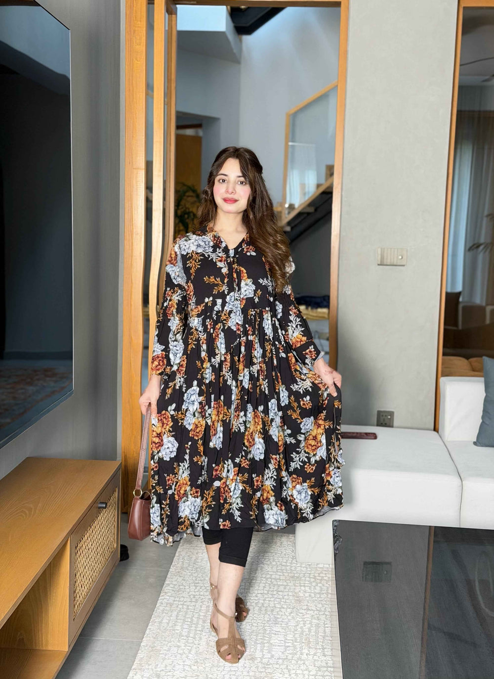 Swiss Leolon Floral Maxi Dress