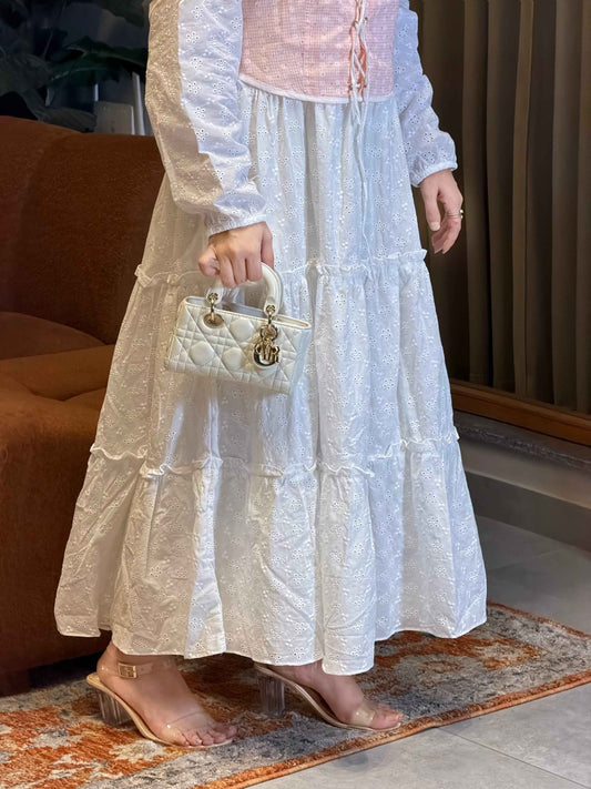Ivory Blossom Chikankari Maxi