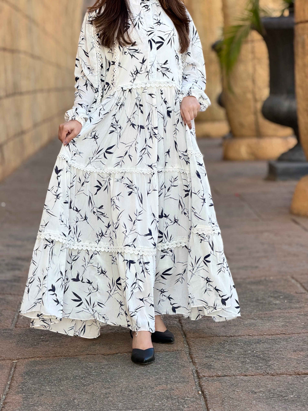 Women Crincle Shefun Printed Maxi Dress