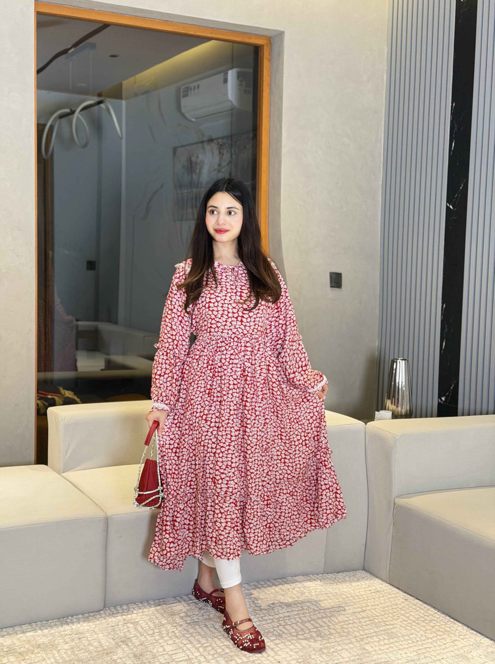Ruby Blossom Flowy Maxi
