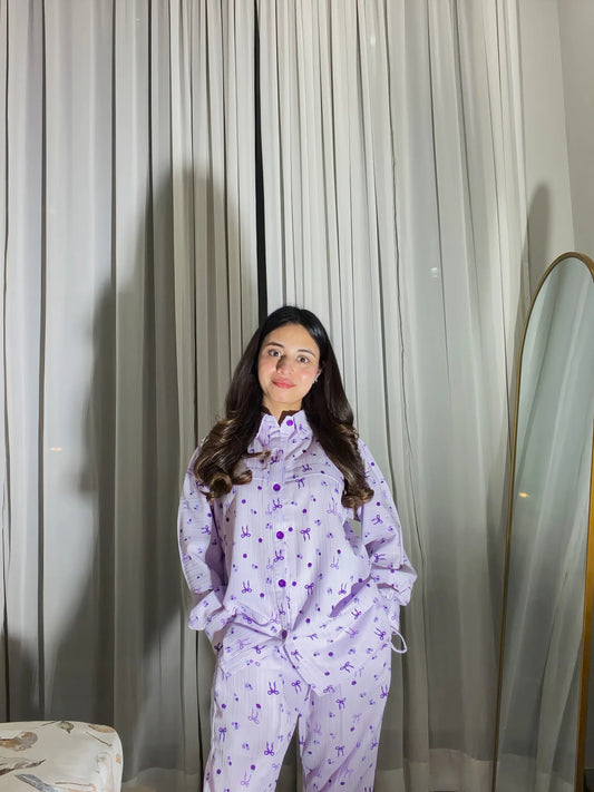 Printed bow Co Ord Set