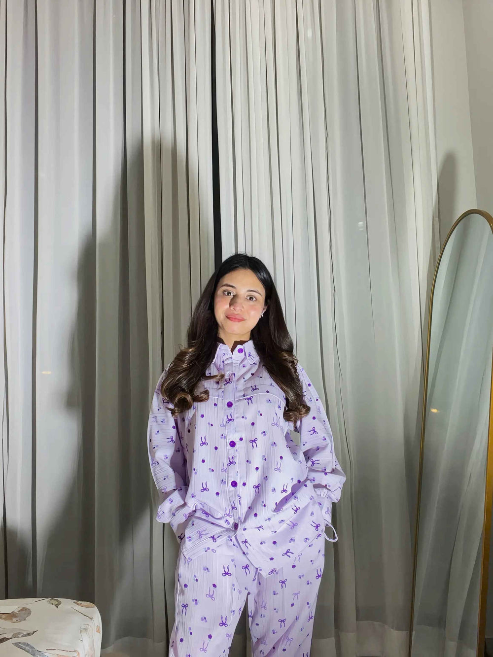 Printed bow Co Ord Set