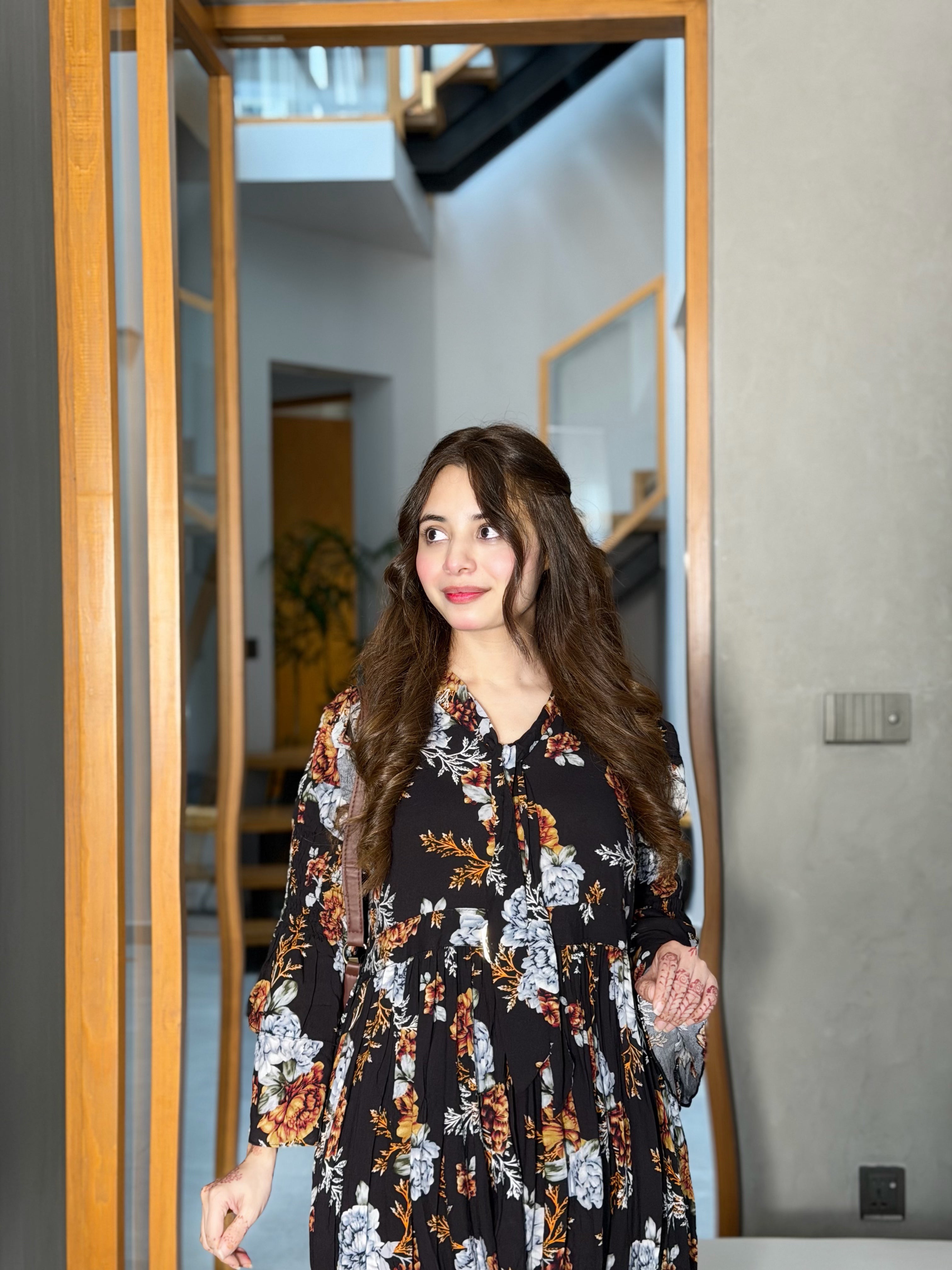 Swiss Leolon Floral Maxi Dress