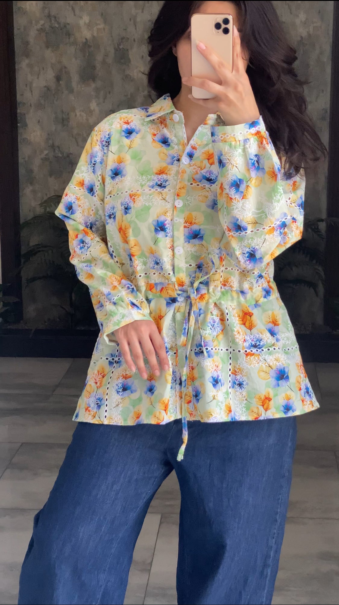 Pink Floral Printed Summer Shirt for Women – Premium Soft Lawn Button-Down Top