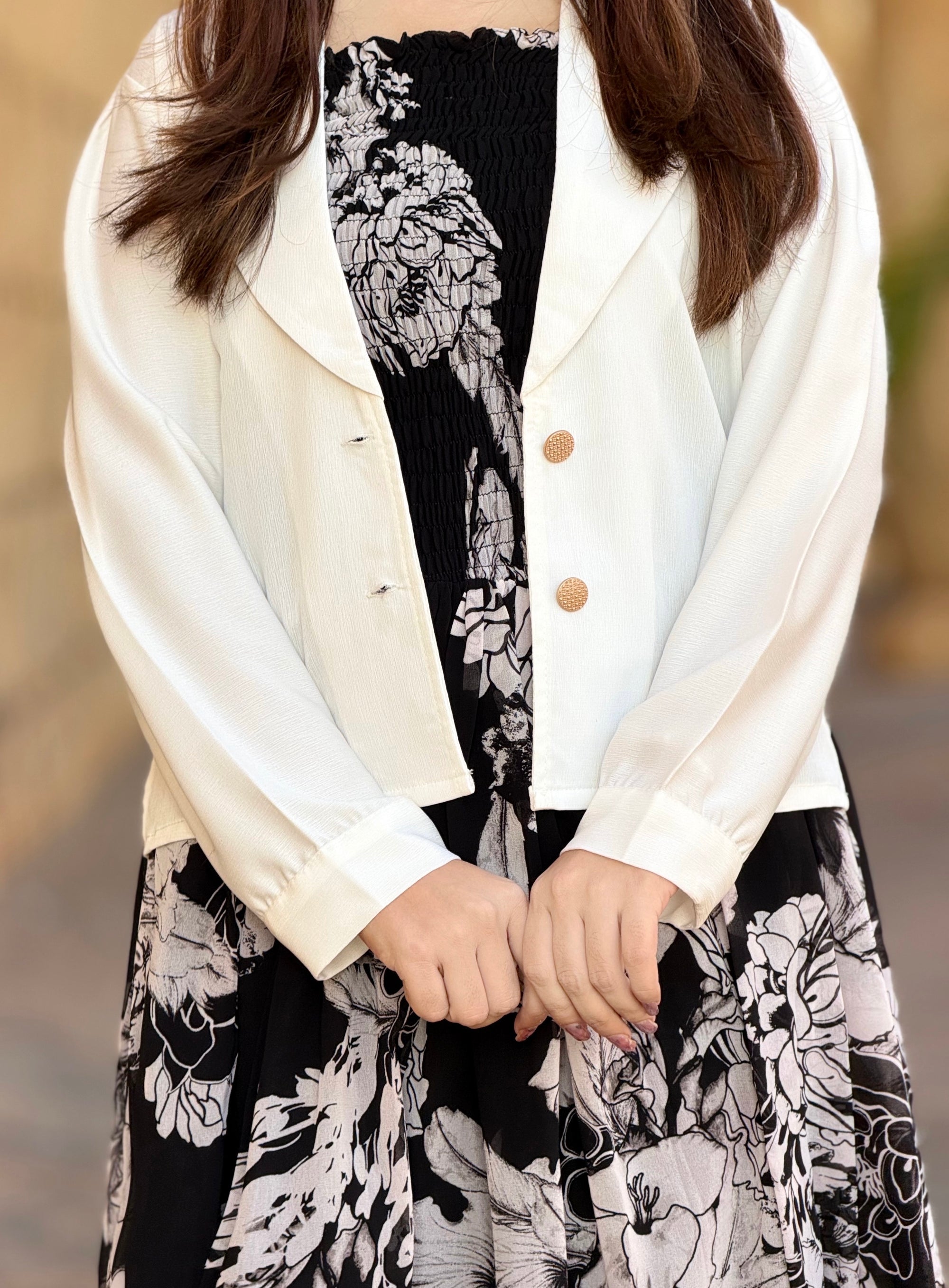 Print coat Maxi dress