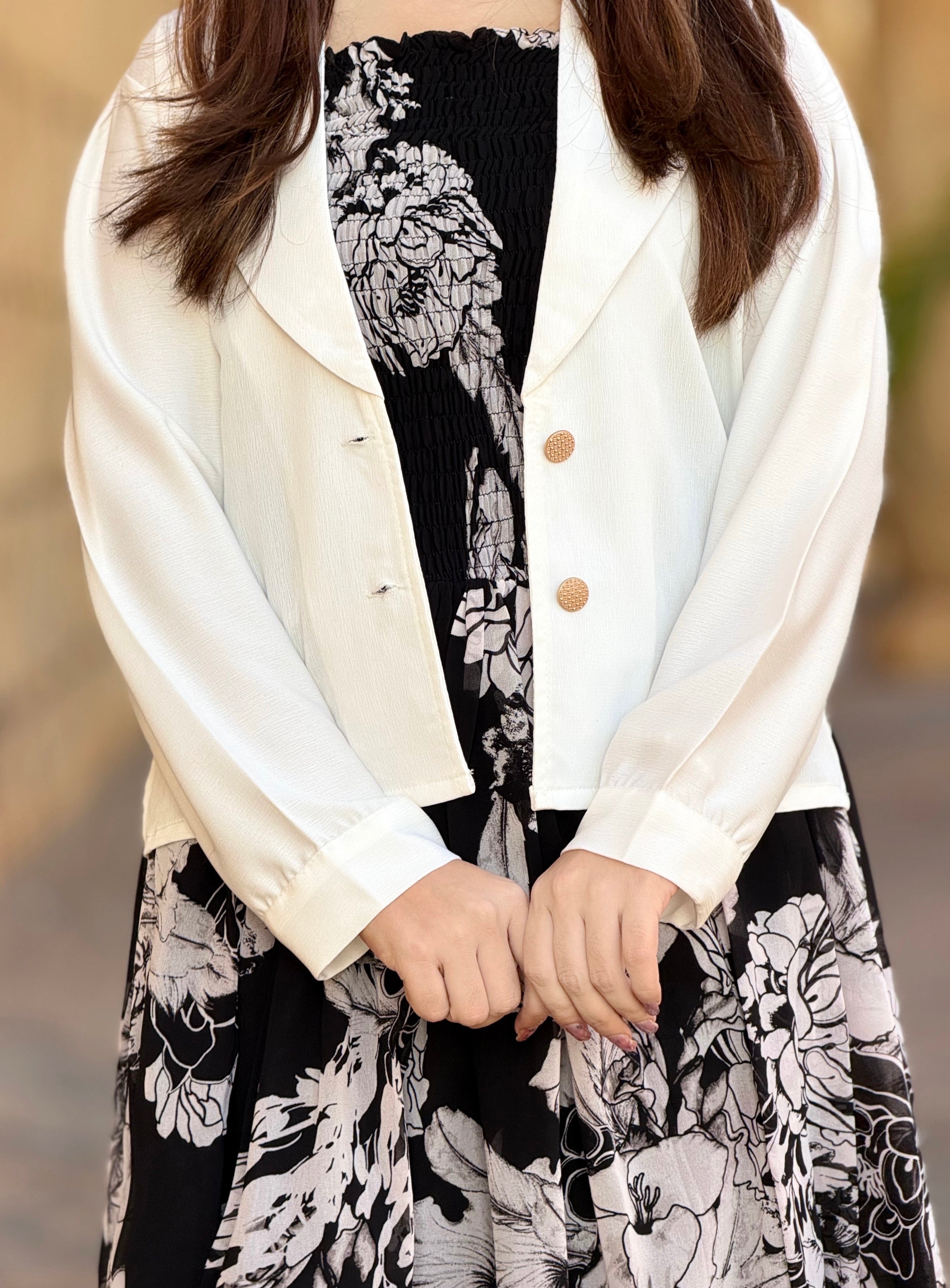 print coat maxi dress