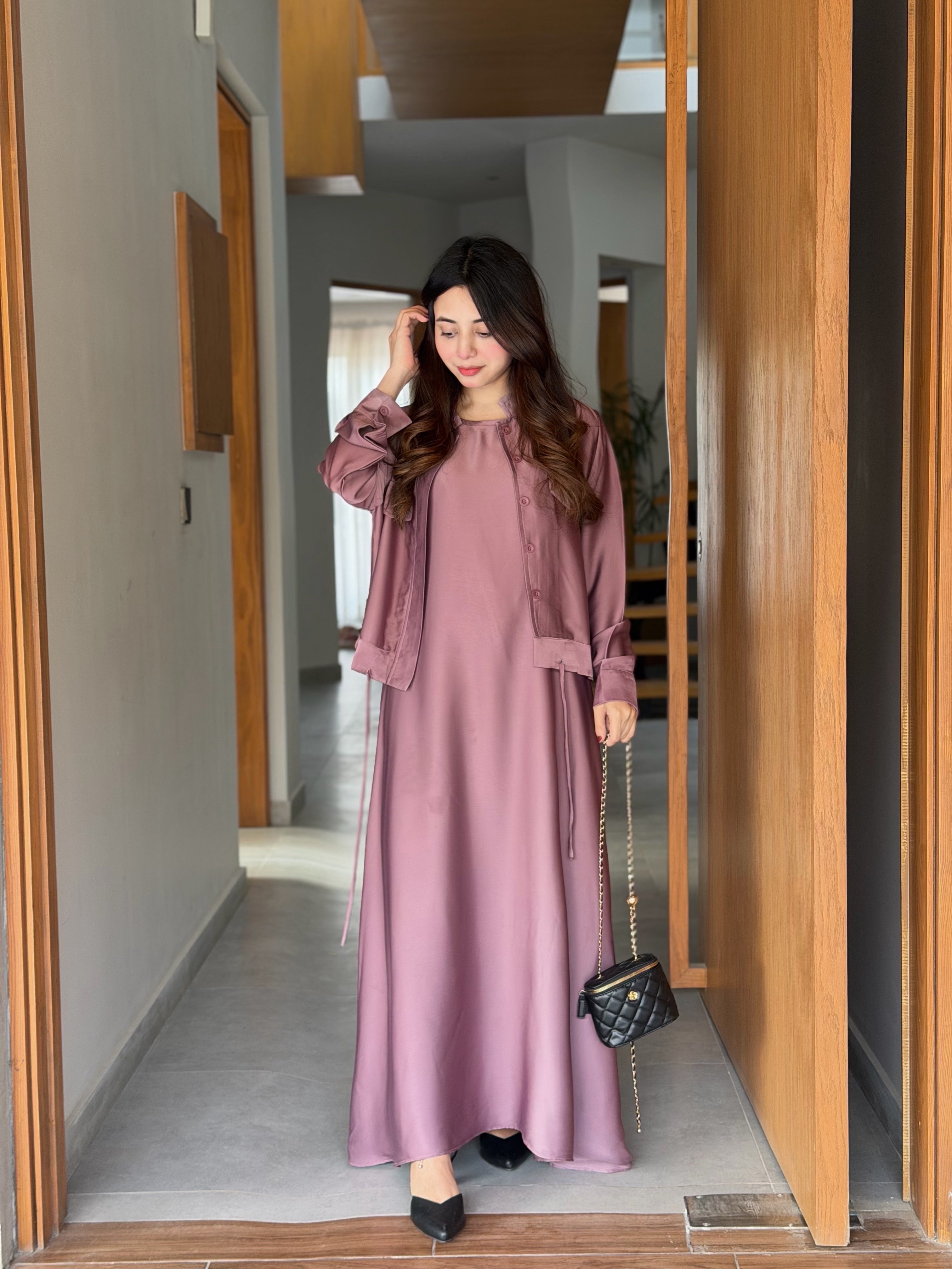 Mauve Muse Maxi with Coat Set