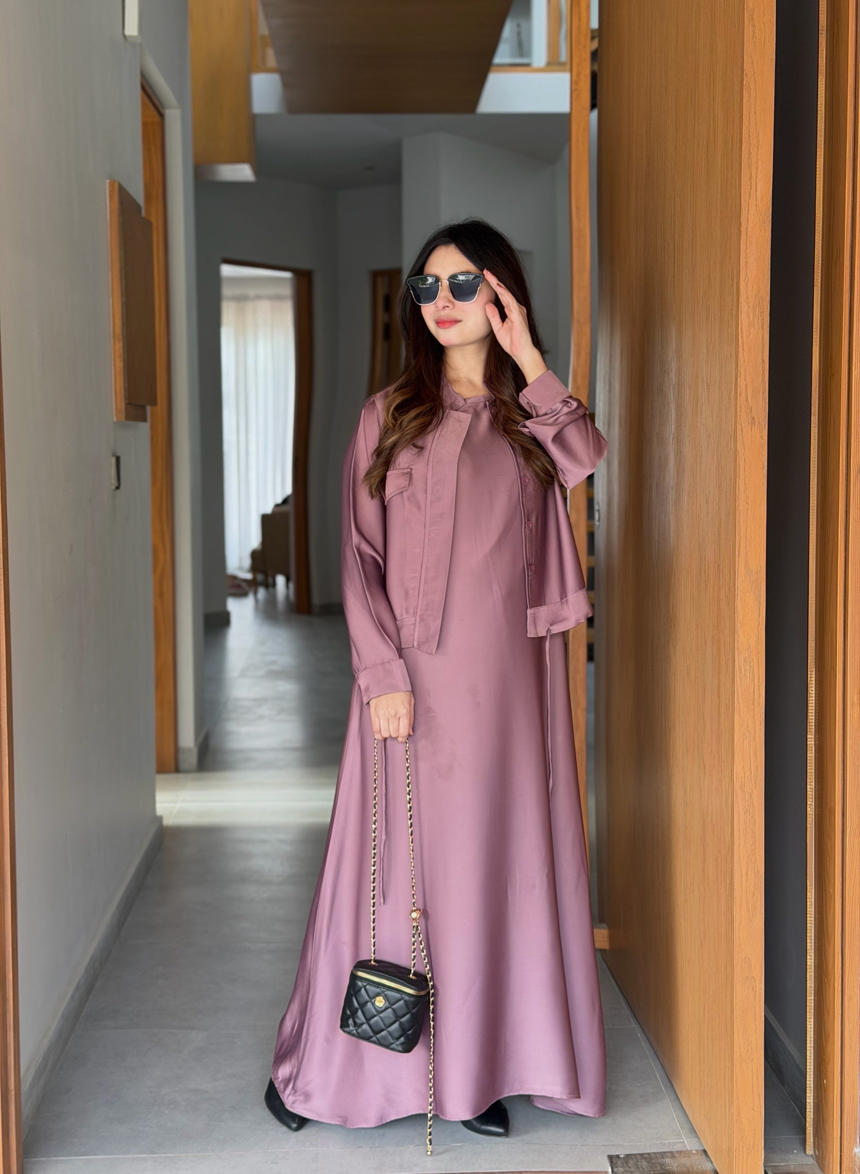 Mauve Muse Maxi with Coat Set