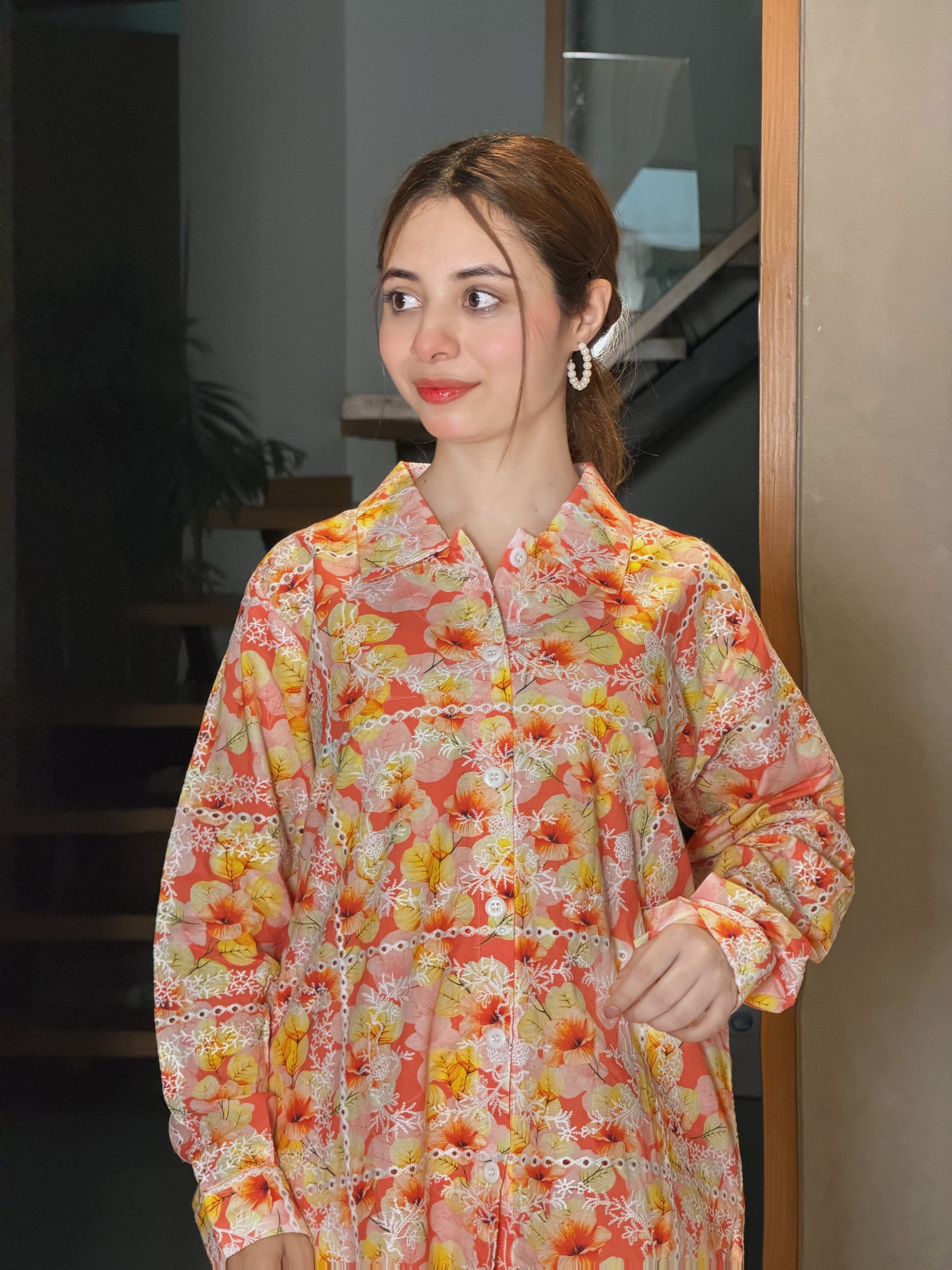 Premium Swiss Lawn Full Chikankari Embroidered Co-Ord Set – Summer Collection