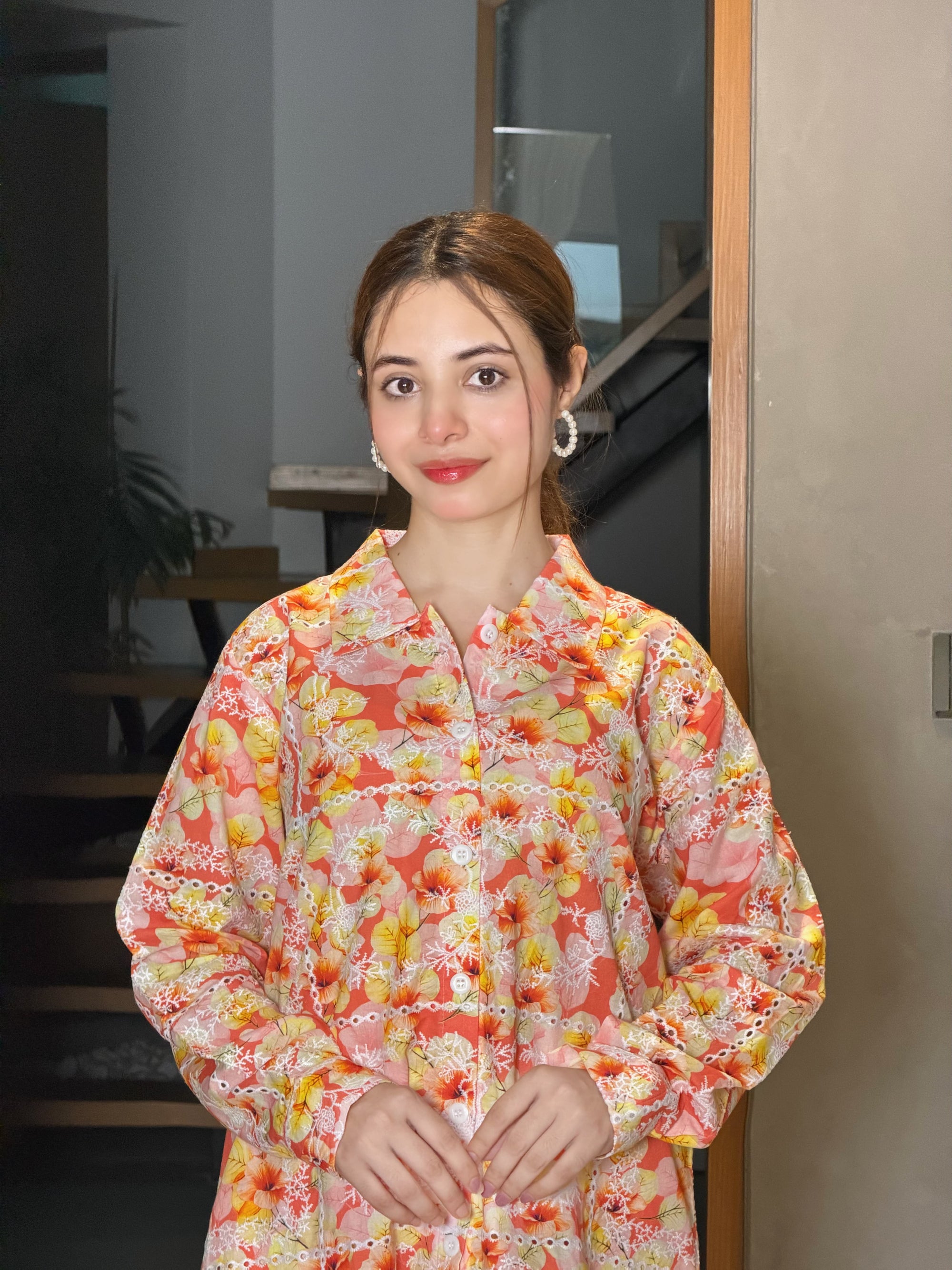 Premium Swiss Lawn Full Chikankari Embroidered Co-Ord Set – Summer Collection