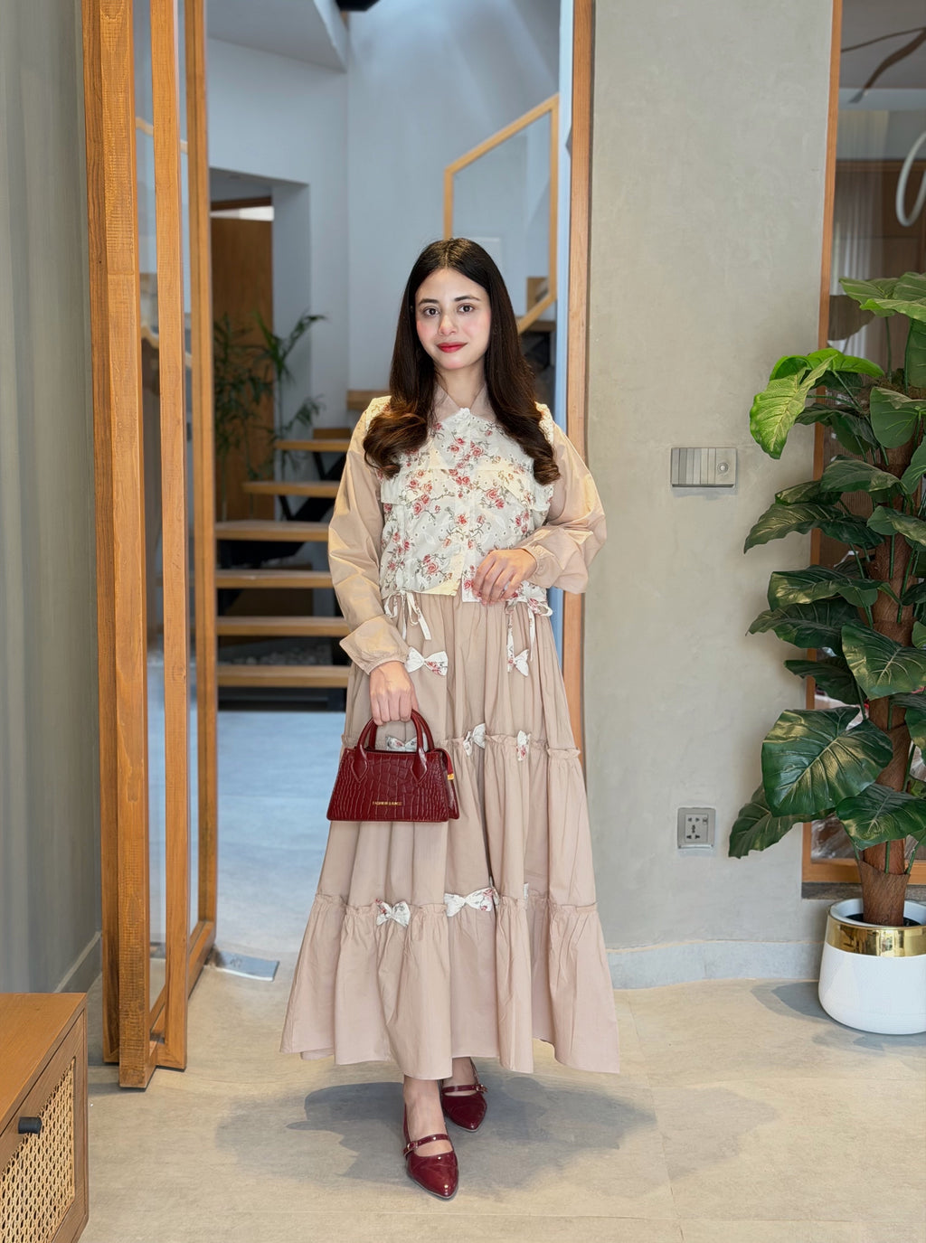Soft Bow lawn Maxi