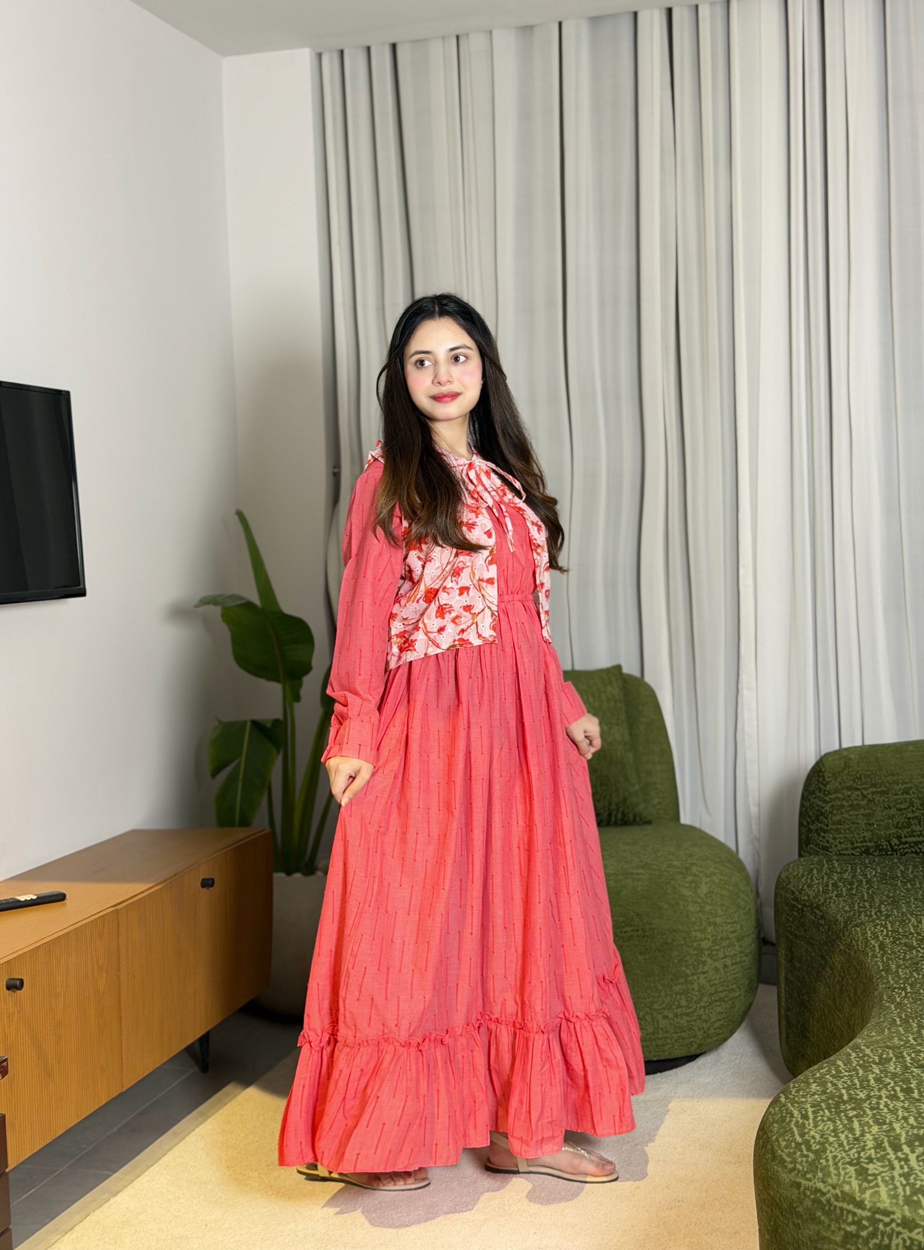 Coral Blossom Charm Maxi