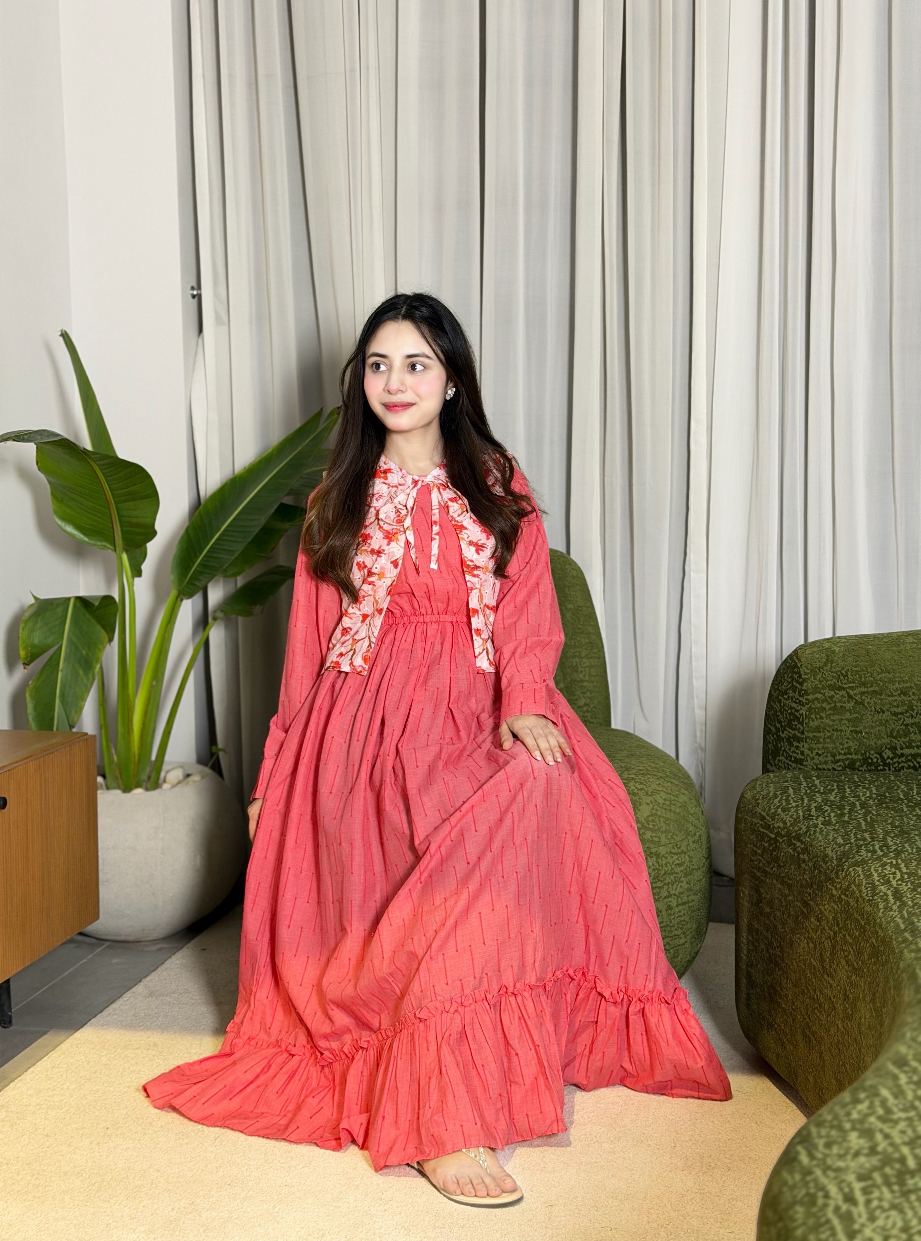 Coral Blossom Charm Maxi