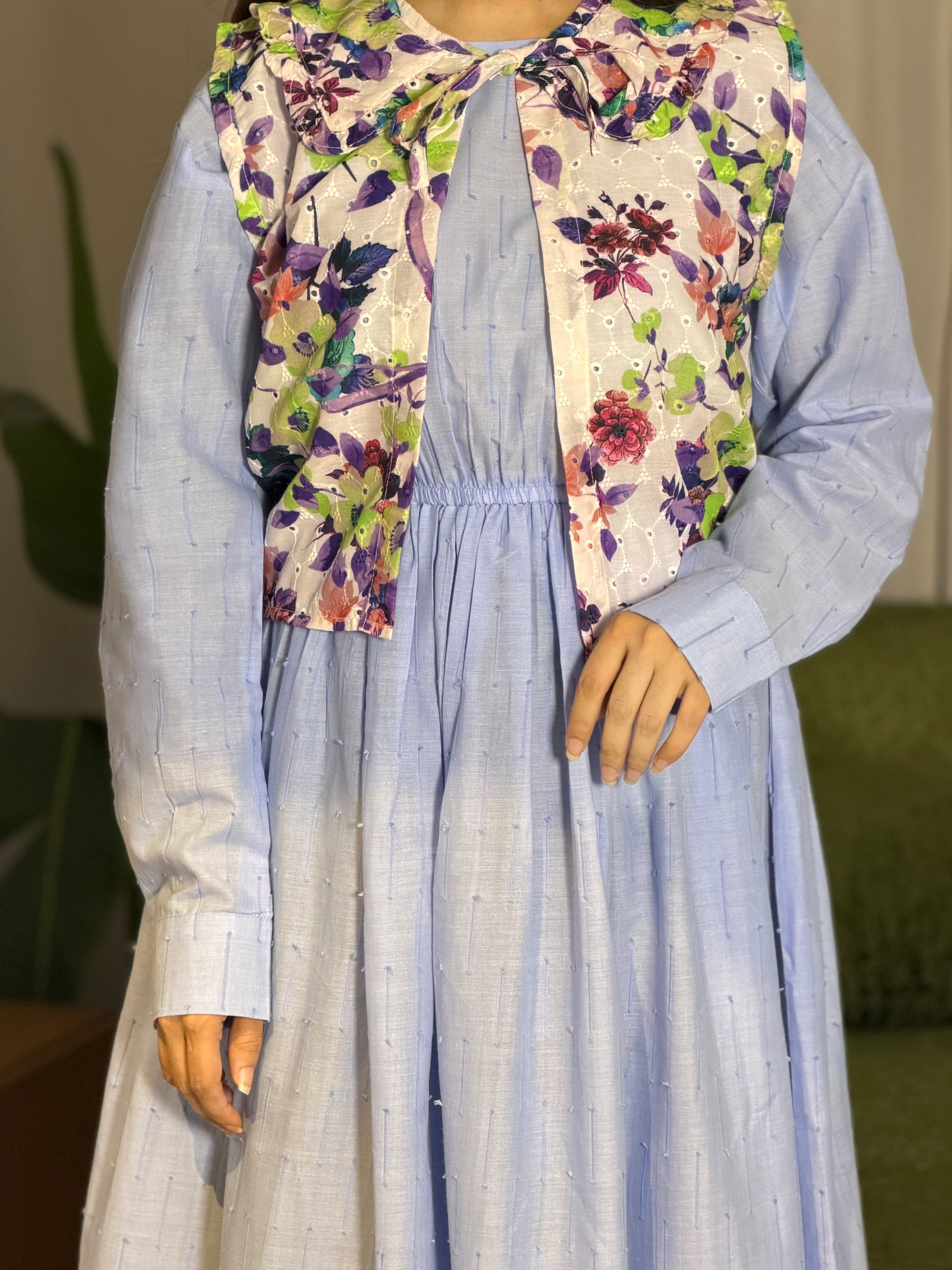 Sky Bloom Floral Maxi Dress – Elegant Summer Edition