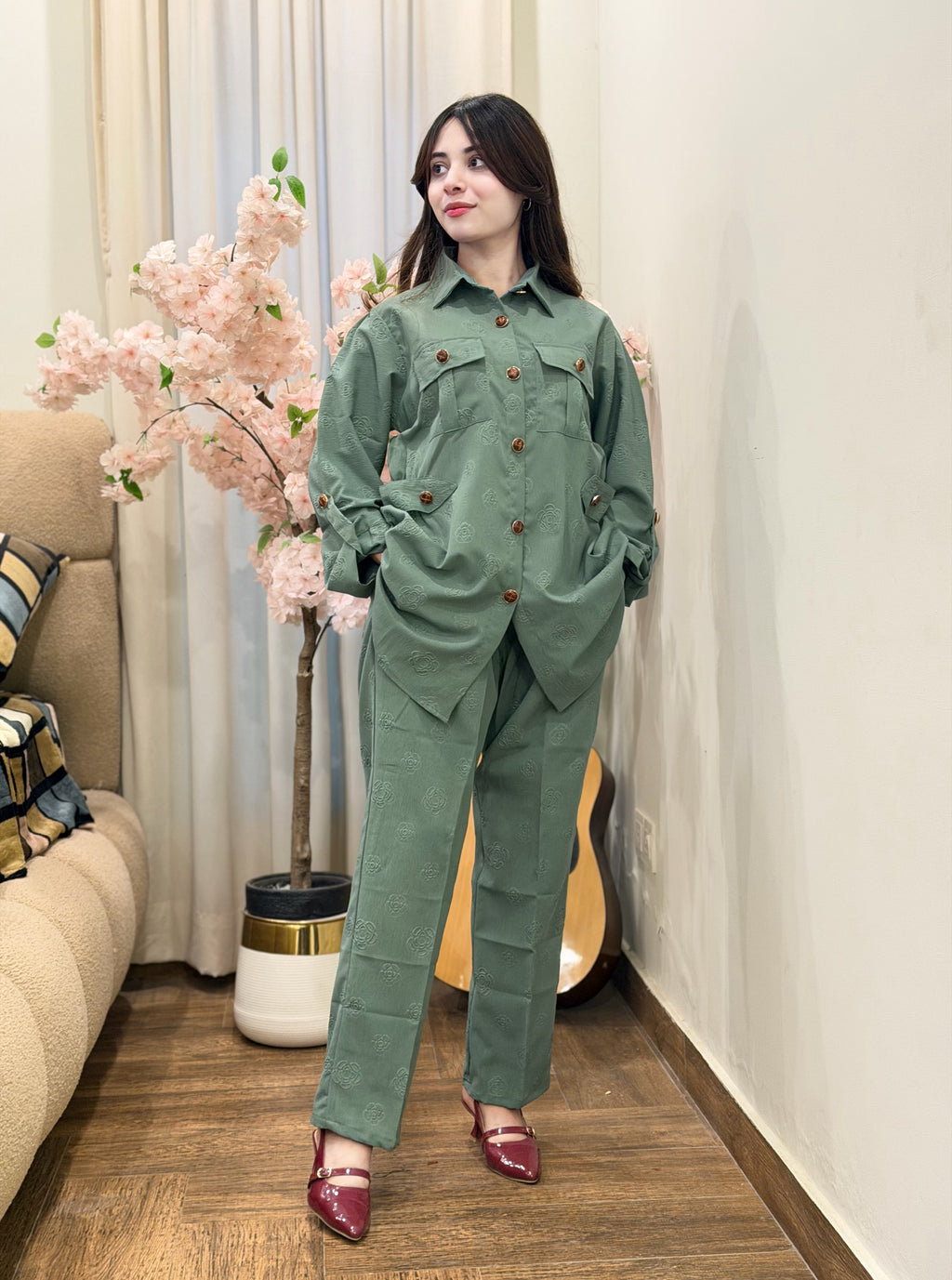 Olive Aura Co-Ord Set