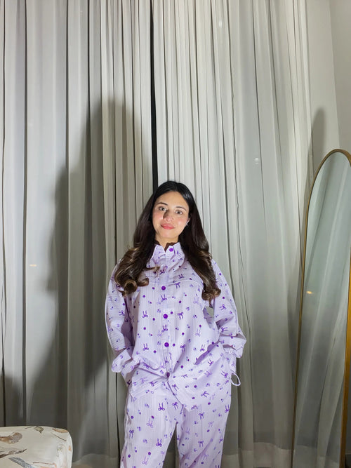 Printed bow Co Ord Set